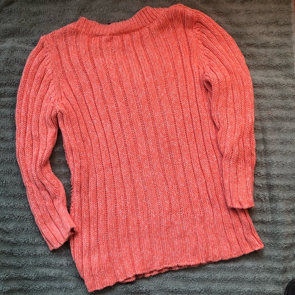 🧡 Cotton Cable Knit V Neck Sweater 🧡 - Picture 4 of 7